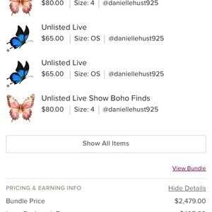 Reserved Unlisted live Show Bundle